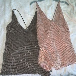 Express sequin fashion tops Pink-S grey-XS